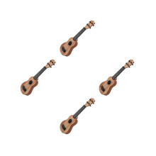 4Pièces Ukulélé Bois Beige Enfants Jouet Durable Débutant