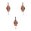 3Pcs Heavy Duty Electronic Scale Red with Accurate Digital LCD 4