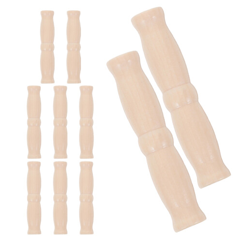 30Pcs Light Yellow Wooden Bucket Carrying Handle Replacement for Pails 2