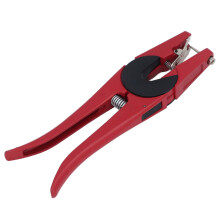 Tieretiketten-Set 100 Stück mit Applikatorzange Orange/Rot