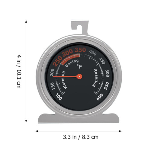 2Pcs Kitchen Temperature Monitor Oven Thermometer Easy Read, Silver 1
