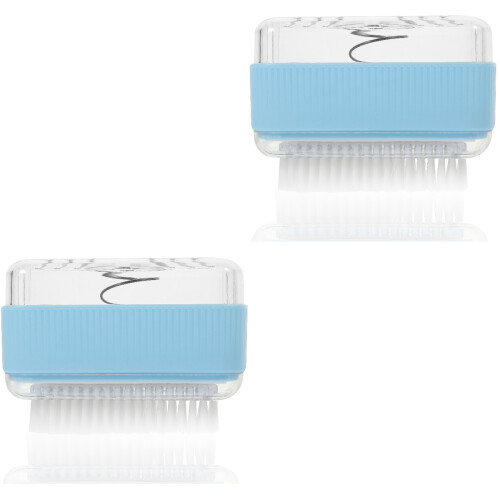 2Pcs Sky-Blue Soap Foaming Box with Roller Travel Soap Holder 2