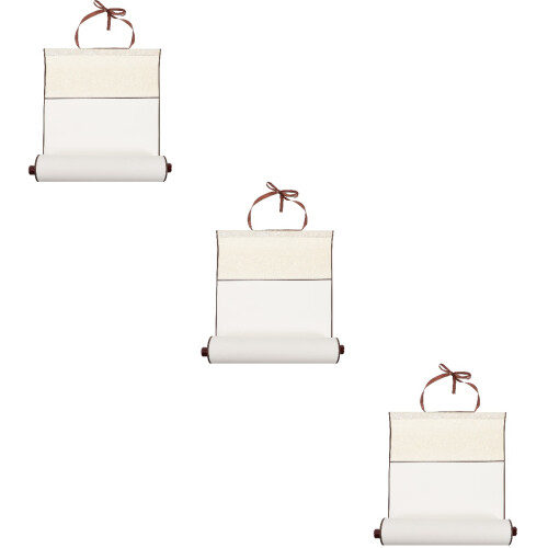 3Pièces Papier De Beige Pour Scrolls De Peinture
