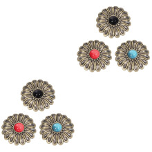 6Pièces Boutons Pression En Alliage Multicolores Pour Bricolage Déco