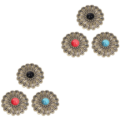 6Pièces Boutons Pression En Alliage Multicolores Pour Bricolage Déco