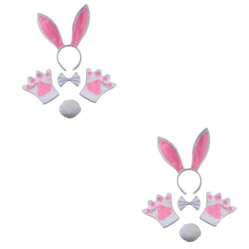 2Ensembles Costume Lapin Nœud, Bandeau Et Doux