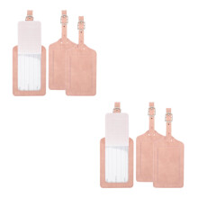 6PiĂšces Ătiquettes De En Cuir Rose Pour Valises Et Sacs