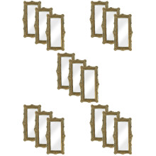 15Pcs Lightweight Resin Mini Mirror Decorative Miniature Craft Golden