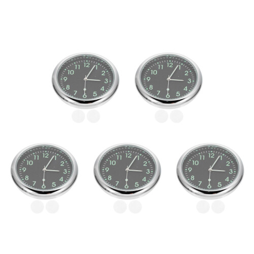 5Pièces Horloges Auto Digitales Métal Compactes Décoratives Adhésives
