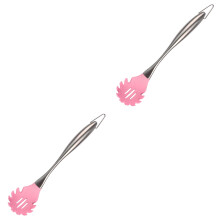 2Pièces Égouttoir Spaghetti Silicone Rose