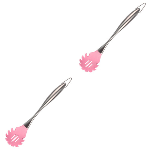 2Pièces Égouttoir Spaghetti Silicone Rose