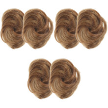 6Pièces Accessoires Marron Chignon Faux Bun Clips Volumineux