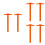 6Pièces Règle En T Orange Double Échelle Mesure Précise 1