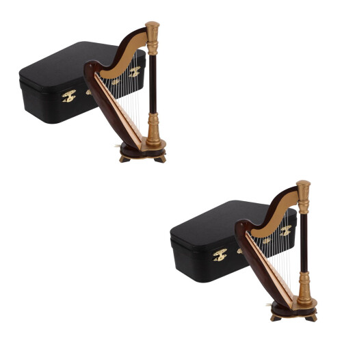 2Ensembles Mini Harpes Modèles Créatives En Bois, Décor Coloré