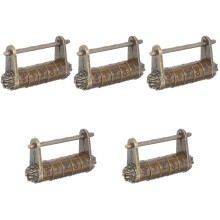 5Pièces Serrure Rétro Sculptée Métal Marron Pour Valise Portable
