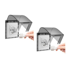 2Pièces Cache-Prises Adhésif Gris Durable Étanche