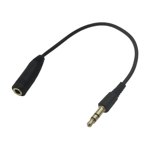 2Pièces Câble Extension Jack 3.5mm Noir, Idéale Pour Écouteurs Stéréo 1