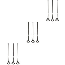 9Pcs Cycling Bike Flagpole ABS Fiberglass Handlebar Flag Holder Black