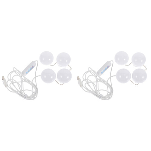 2Sets Adjustable LED Makeup Lamp White for Home Vanity Abs+pc Material