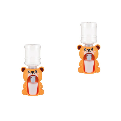 2Pcs Orange Tiny Water Dispensers for Kids Durable Plastic Fun Toy