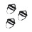 3Pièces Coussin Casque Chantier Réglable Insert Plastique Noir 8