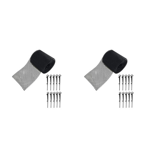2Ensembles Protection Gouttière Noir Nettoyage Facile
