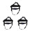 3Pièces Coussin Casque Chantier Réglable Insert Plastique Noir 9