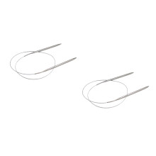 2Pièces Aiguilles Crochet Circulaires Acier Inoxydable Argent Durable