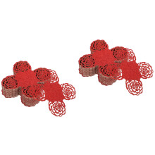100Pièces Coupe Papier Rouge Support Décor Party