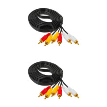 2Pièces Câble Audio Noir PVC Pour Haut-Parleurs