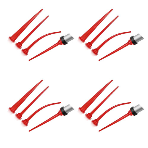 12Pièces Embouts De Mastic En Caoutchouc Rouge Kit Extensions Maison