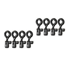 8Pièces Pinces Microphone Noires Avec Rotation 270, Usage Domestique