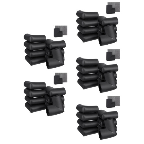 60Pièces Protections Mousse Noires En U Pour Coins