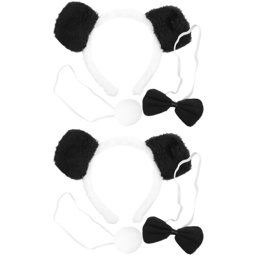 2Ensembles Accessoires Cosplay Panda Oreilles Queue Nœud Coloré Enfant
