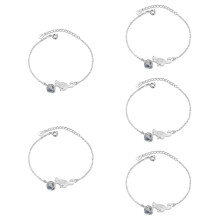 5Pièces Bracelet Liens Métal Ornement Main Fashion Polyvalent