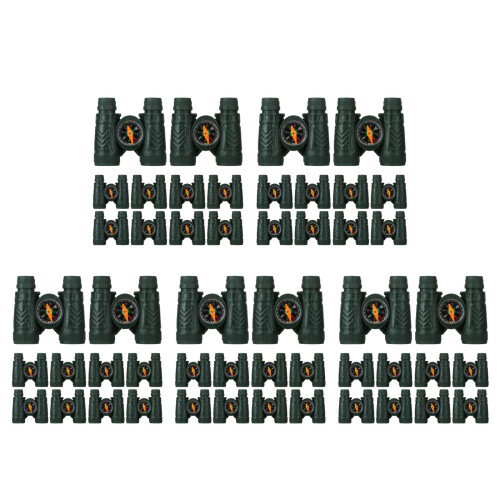 50Pcs Mini Kids Binocular Compass Toy Black Durable for