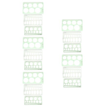 15Pièces Règles Mesure Plastique Vertes Gabarits