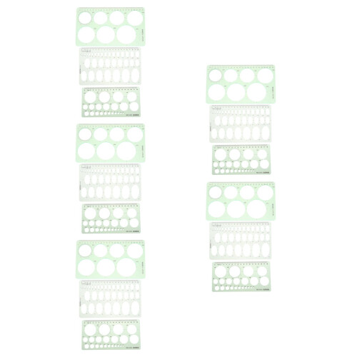 15Pièces Règles Mesure Plastique Vertes Gabarits