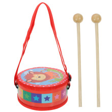 5Ensembles Tambours À Main En Bois Rouge Pour Enfants Baguettes