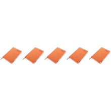 5Pcs Multi-Function Orange Planning Notebook PU Paper Notepad