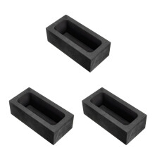 3Pièces Moulage Lingots Graphite Laboratoire Résistant Corrosion Noir