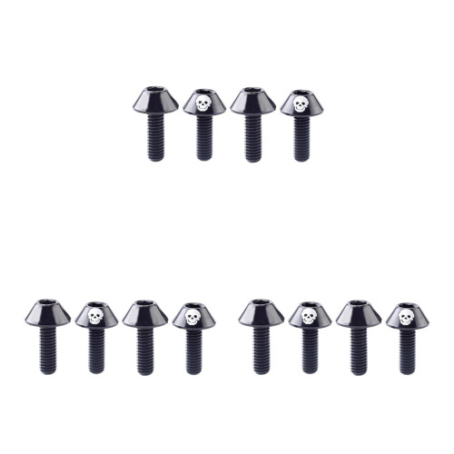 12Pièces Vis Aluminium Robuste Noir Décoratif