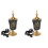 2Pièces Support D'encens Électrique Céramique Noir Décoratif 1