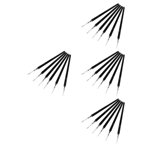 24Pièces Pinceaux Traditionnels Poils Souples