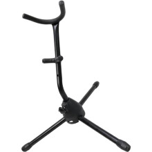 Support Saxophone Pliable Noir En Métal Avec Mousse Protectrice