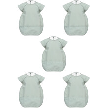 5Pcs Toddler Bibs Green Baby Apron Waterproof PU Fabric Feeding Bibs