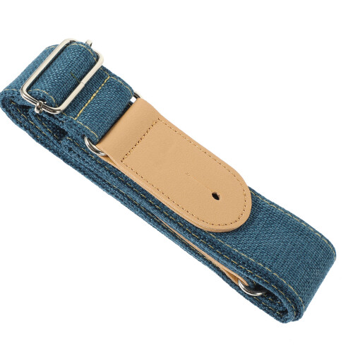 Blue Decorative Adjustable Guitar Strap Lightweight Cotton