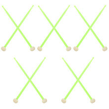 5Paires Baguettes De Batterie Débutant Nylon Vert Clair Surface Lisse