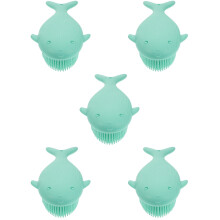 5Pièces Accessoires Bain Silicone Brosse Douce Nettoyage Vert
