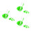 3Pièces Kit Vert Outils Bol Pinceau Spatule 4